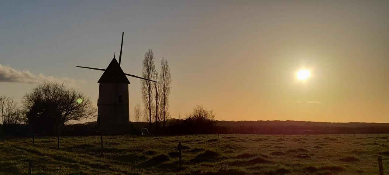 Moulin A Vent Le Champ Du Trail Villa Saint-Cyr-des-Gats Bagian luar foto