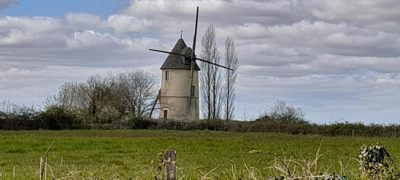 Moulin A Vent Le Champ Du Trail Villa Saint-Cyr-des-Gats Bagian luar foto